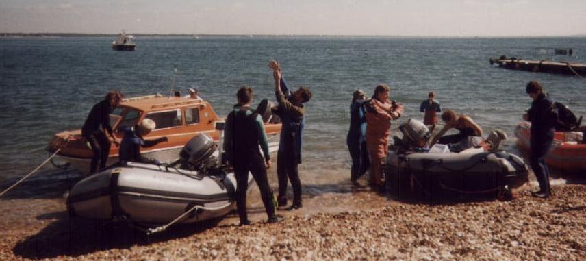 Divers preparing for a day at sea